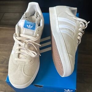Adidas Cream Sneakers with White Accents